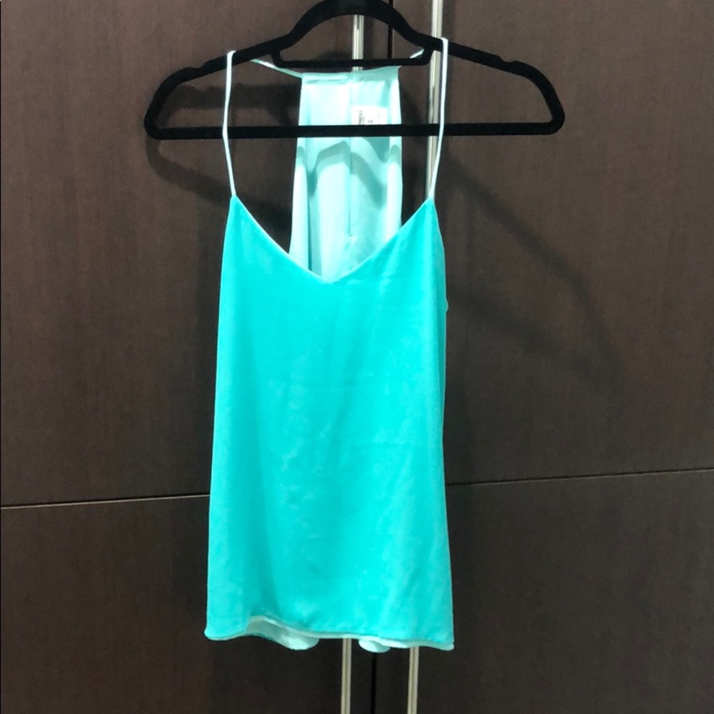 Express Reversible Racerback Tank, Teal, Medium.